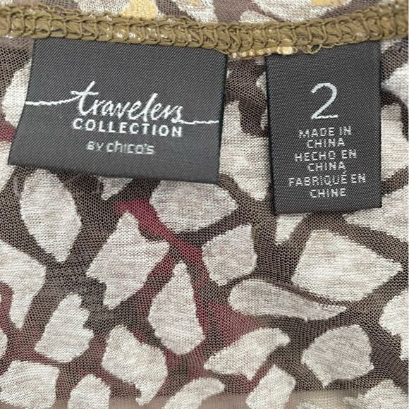 Travelers Collection By Chico's Womens Geometric Tie Front Bolero Jacket Size 2 - Picture 9 of 11